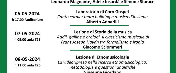 Lezioni aperte di Musica e Spettacolo