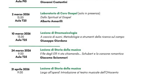 Lezione aperte di Musica e Spettacolo (per licei) Lezione aperte di Musica e Spettacolo (per licei)